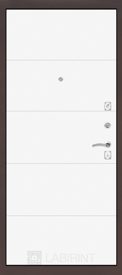 Фото внутренняя сторона - дверь Labirint Classic "Антик медный" 13, Цвет "Белый софт"