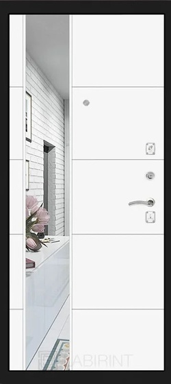 Фото внутренняя сторона - дверь Labirint Classic "Шагрень черная" 19, Цвет "Белый софт"