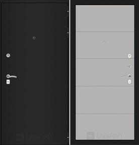 дверь Labirint Classic "Шагрень черная" 13, Цвет "Грей Софт (Серый светлый)"