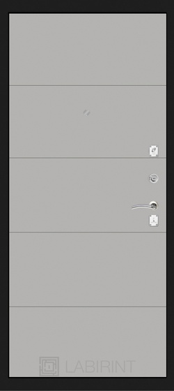 Фото внутренняя сторона - дверь Labirint Classic "Шагрень черная" 13, Цвет "Грей Софт (Серый светлый)"